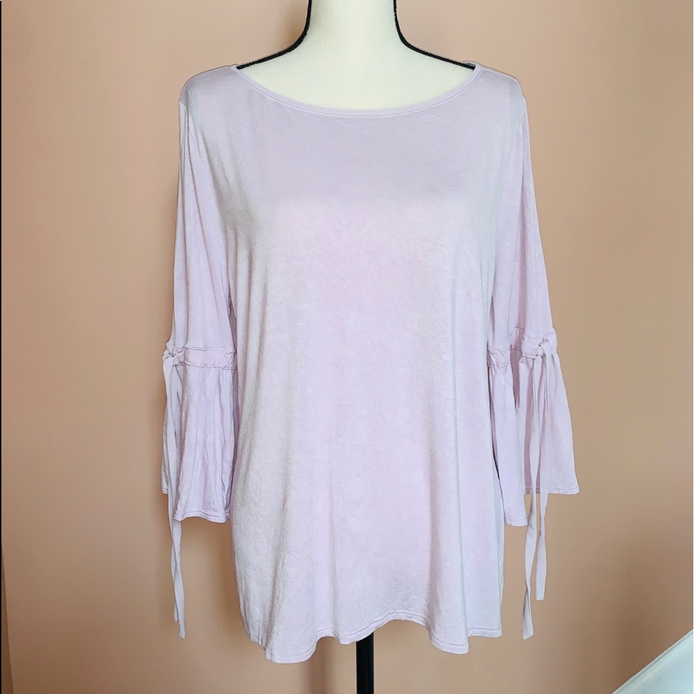 WHBM | Light pink cinch bell sleeve top XL